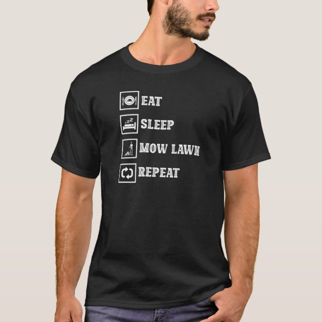 Camiseta Eat Sleep Repeat Gardener Lawn Mower Gardening Gar (Anverso)