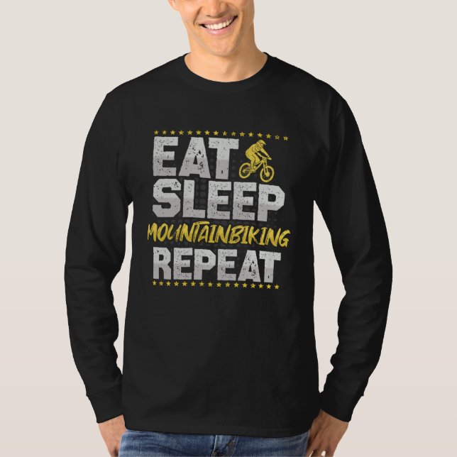 Camiseta Eat Sleep Repeat MTB Hobby Mountain Bike (Anverso)