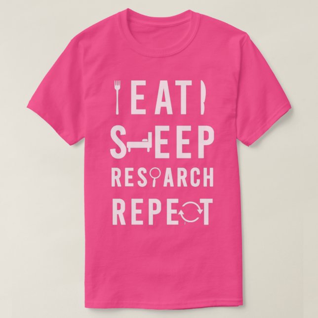 Camiseta Eat Sleep Research RepeatFunny research (Diseño del anverso)