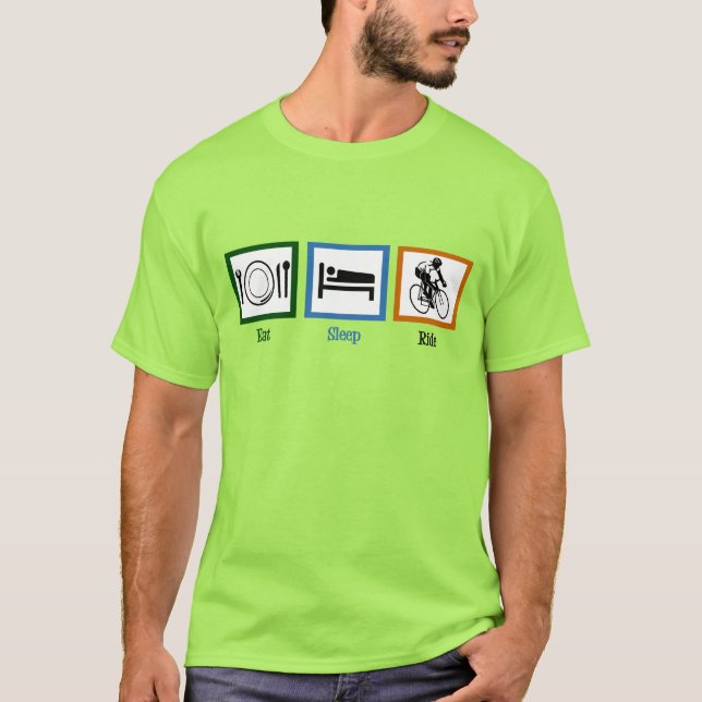 Camiseta Eat Sleep Ride (Ciclistas) (Anverso)