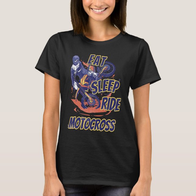 Camiseta Eat Sleep Ride motocross Enduro Motocross (Anverso)