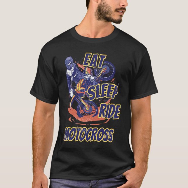 Camiseta Eat Sleep Ride motocross Enduro Motocross (Anverso)