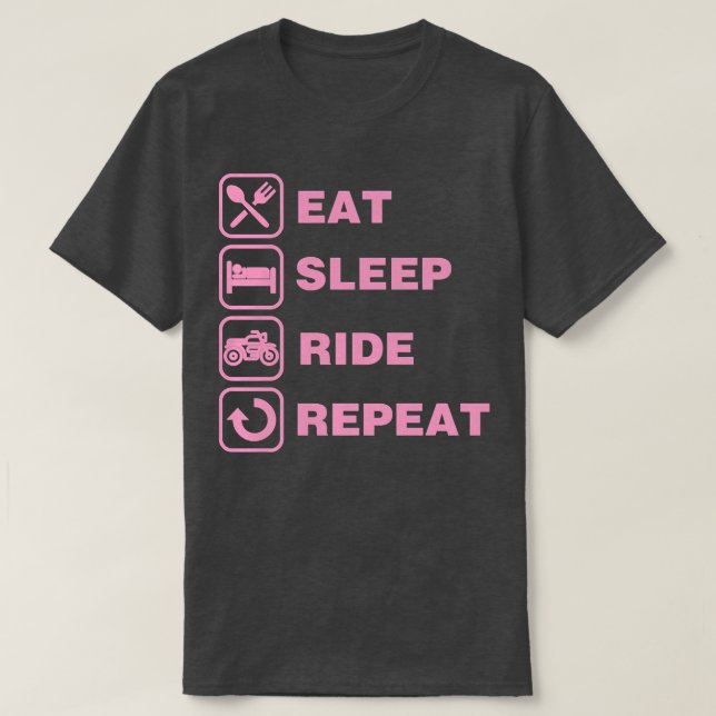 Camiseta Eat Sleep Ride Repeat Motorcycle Biker   (Diseño del anverso)