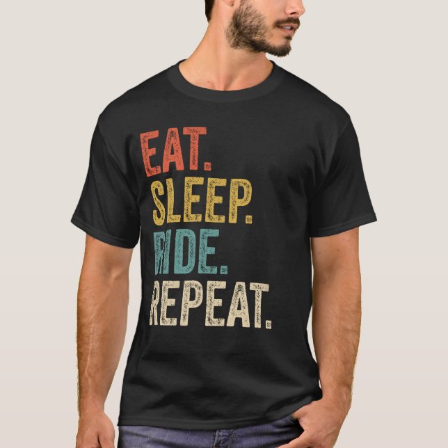 Camiseta Eat Sleep Ride Repetir Gracioso Caballo Ecuestre (Anverso)