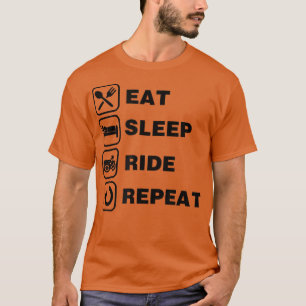 Camiseta Eat Sleep Ride Repetir motocicleta Biker 464