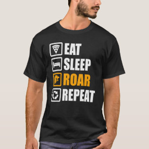 Camiseta Eat Sleep Roar Repite Negrita Y Valiente