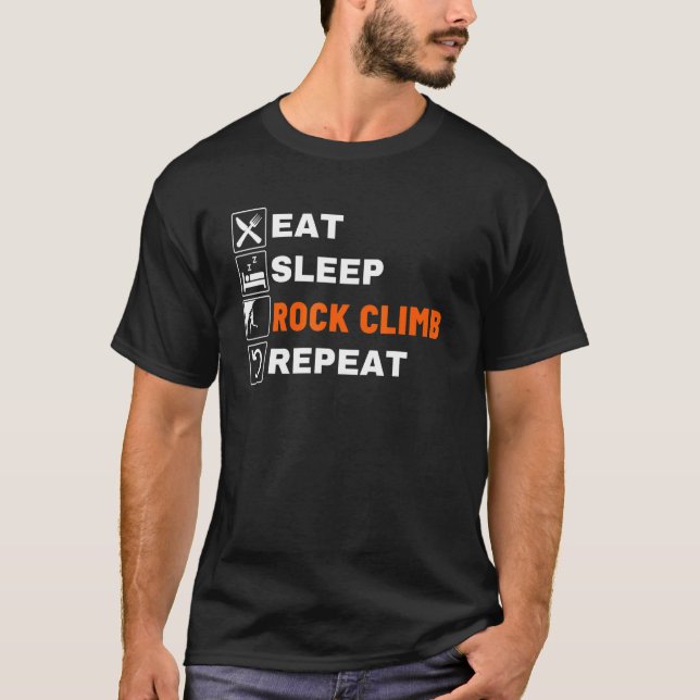 Camiseta Eat Sleep Rock Climb Repetir escalada rock (Anverso)
