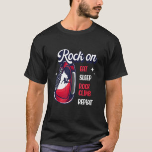 Camiseta Eat Sleep Rock Escalar Repetir Actividad Escalada 