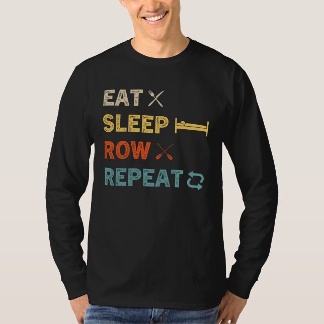 Camiseta Eat Sleep Row Repeat Rowing Rower Crew (Anverso)