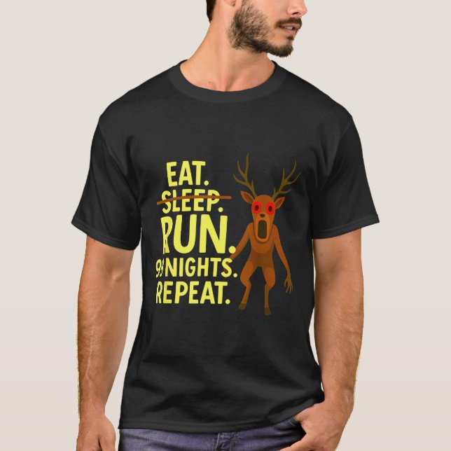 Camiseta Eat Sleep Run 99 Nights Repeat Y Deer Funny Gamer  (Anverso)