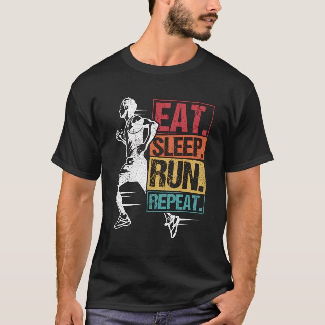 Camiseta Eat Sleep Run Repeat Jogging Runner Sport Marathon (Anverso)