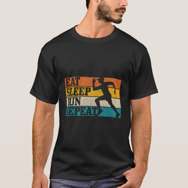 Camiseta Eat Sleep Run Repetir Marathon Runner Sprin (Anverso)