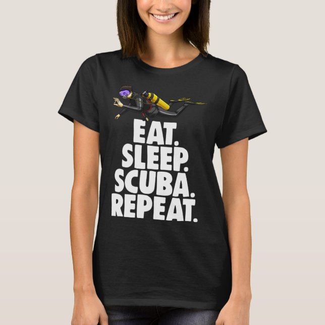 Camiseta Eat Sleep Scuba Repeat Tee Shirt Funny Scuba Diver (Anverso)