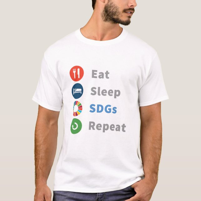 Camiseta Eat Sleep SDG Repetir 2030 (Anverso)
