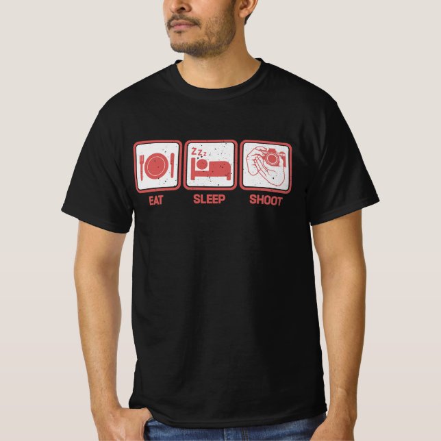 Camiseta Eat, Sleep, Shoot - Funny Photographer (Anverso)