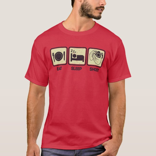 Camiseta Eat, Sleep, Shoot - Funny Photographer (Anverso)