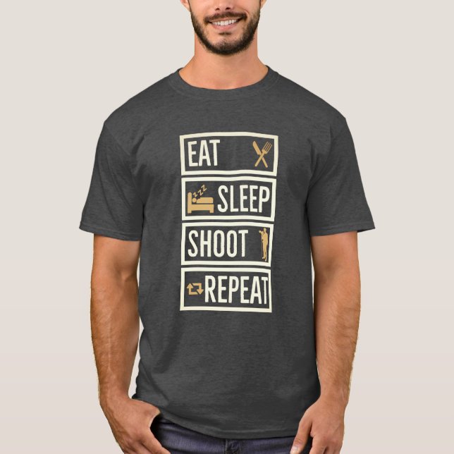 Camiseta Eat Sleep Shoot Repeat (Anverso)
