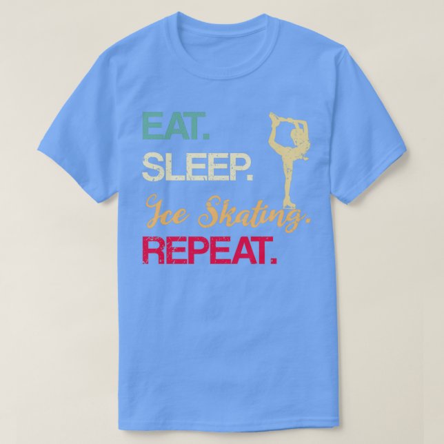 Camiseta Eat Sleep Skate Repetir Hielo Hobby Winter Sp (Diseño del anverso)