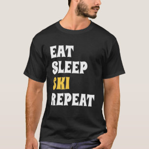Camiseta Eat Sleep Ski Repeat Cool Winter Sport Ski