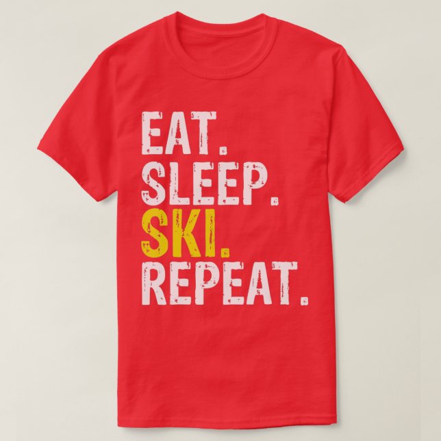 Camiseta Eat Sleep Ski Repeat Gift Skiing  (Diseño del anverso)