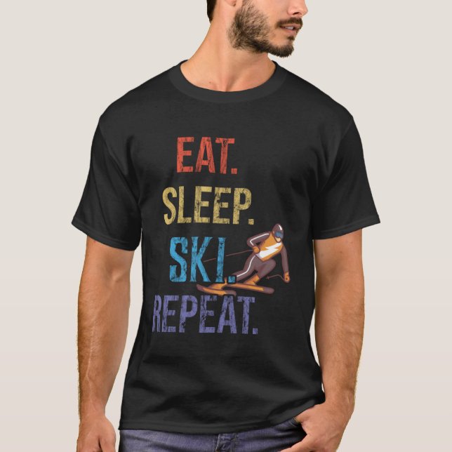 Camiseta Eat Sleep Ski Repeat Ski (Anverso)