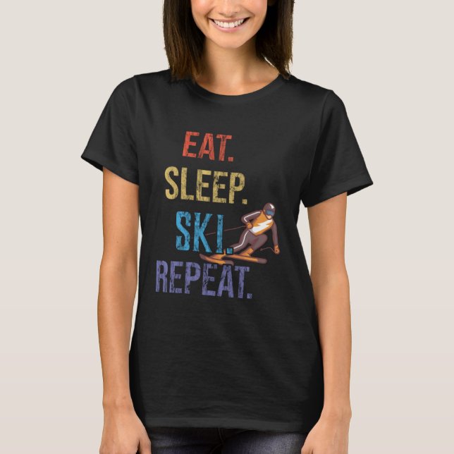 Camiseta Eat Sleep Ski Repeat Ski (Anverso)
