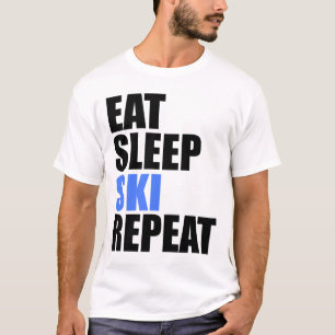 Camiseta Eat Sleep Ski Repeat Winter Mountains Skidge Lodge
