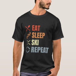 Camiseta Eat Sleep Ski Repetir el Esquiador Deportes Extrem