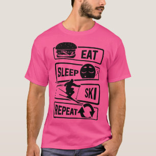 Camiseta Eat Sleep Ski Repetir esquí de invierno