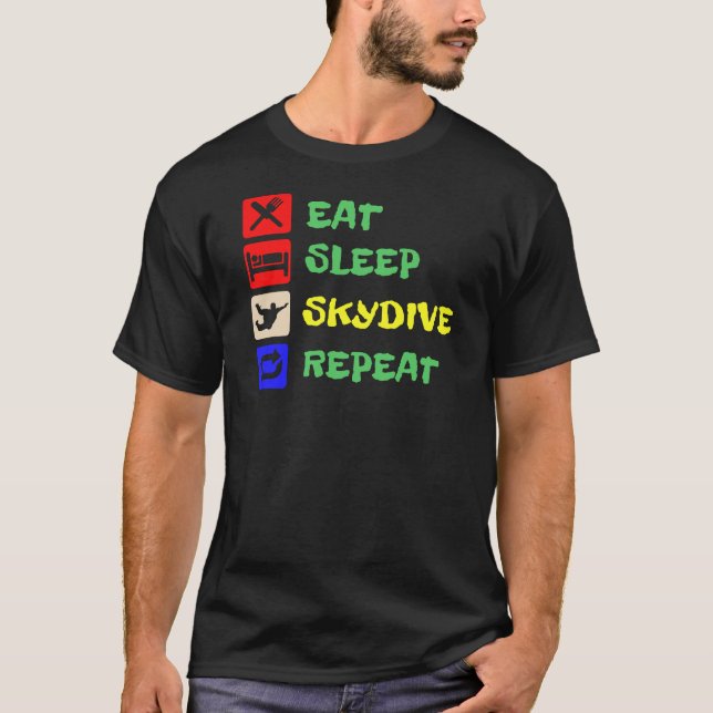 Camiseta Eat Sleep Skydive (Anverso)