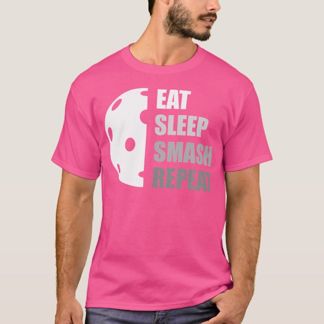 Camiseta Eat Sleep Smash Repeat Funny Pickleball (Anverso)