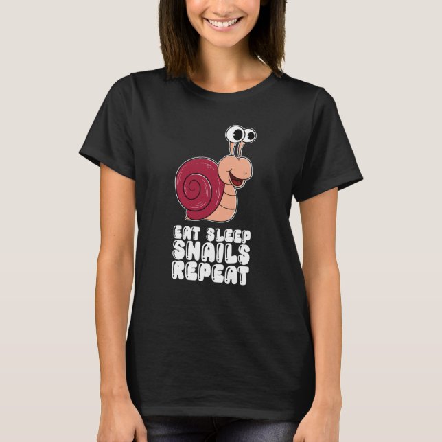 Camiseta Eat Sleep Snails Repeat (Anverso)