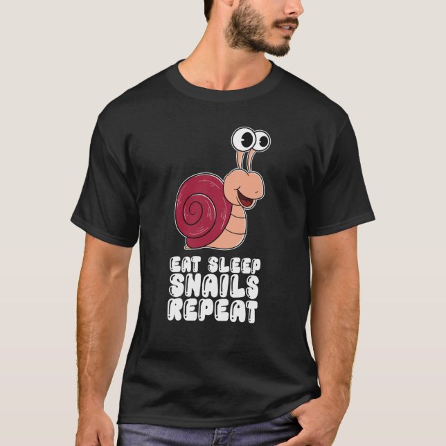 Camiseta Eat Sleep Snails Repeat (Anverso)