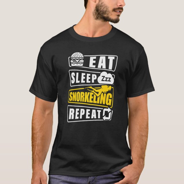 Camiseta Eat Sleep Snorkel Repeat Scuba Diver Diving Snorke (Anverso)