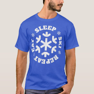 Camiseta Eat Sleep Snow Snow Snow Ski Repetir deportes de i