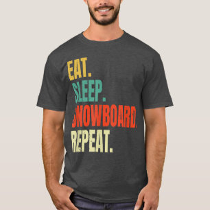 Camiseta Eat Sleep Snowboard Repetir invierno Snowboard Sno