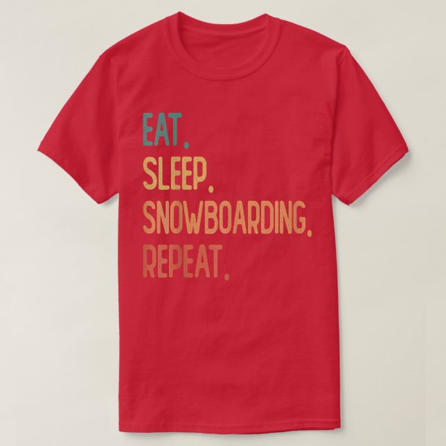 Camiseta Eat Sleep Snowboarding Repeat  (Diseño del anverso)