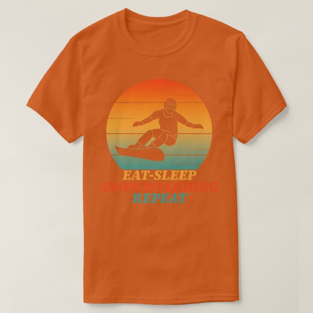 Camiseta Eat Sleep Snowboarding Repeat Snowboarder Vintage  (Diseño del anverso)