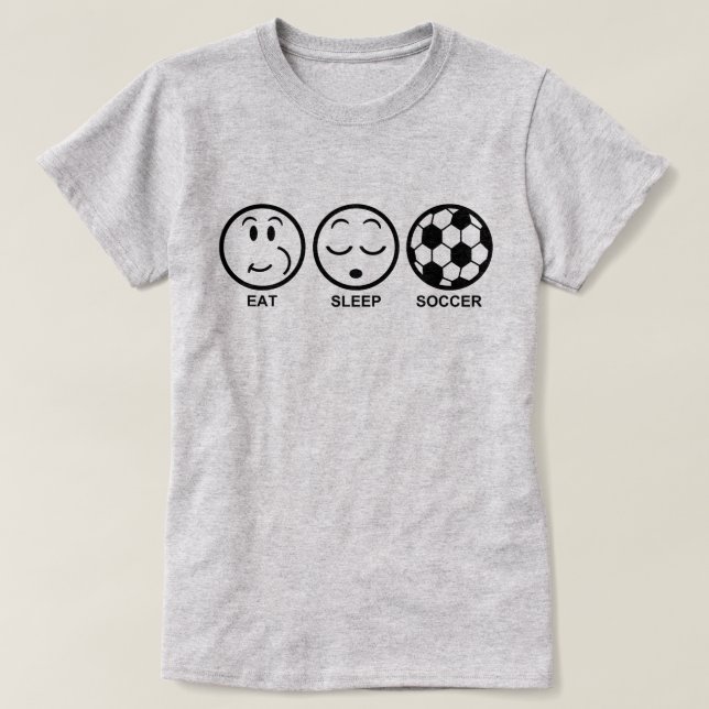Camiseta Eat Sleep Soccer (Diseño del anverso)
