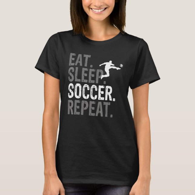 Camiseta Eat Sleep Soccer Repeat Soccer Graphic (Anverso)