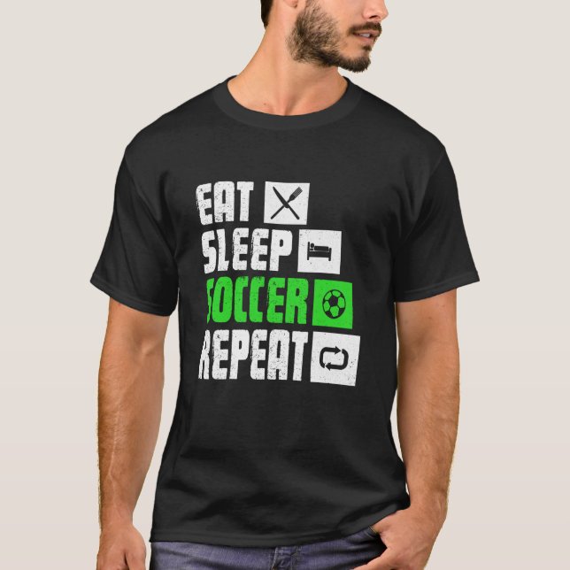 Camiseta Eat Sleep Soccer Repeat Soccer Player Coach (Anverso)