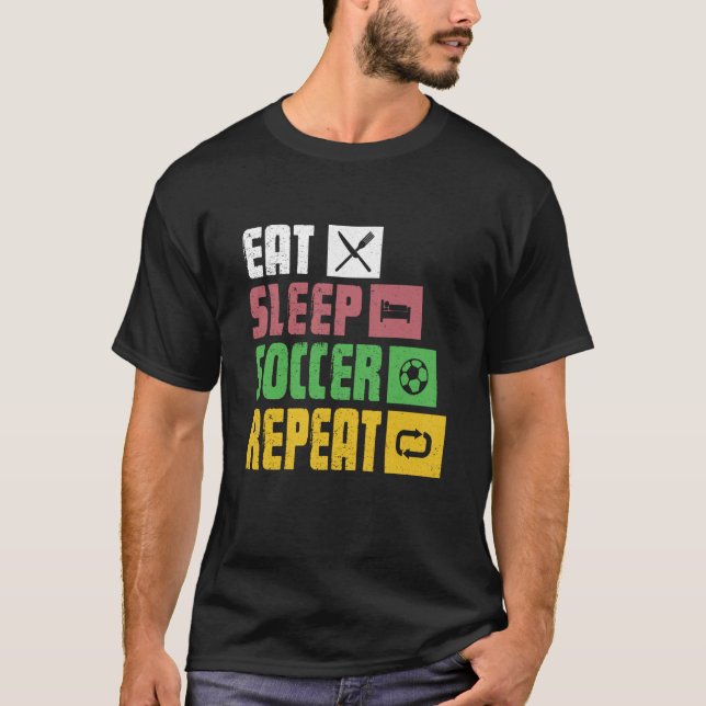 Camiseta Eat Sleep Soccer Repeat Soccer Player Coach 1 (Anverso)