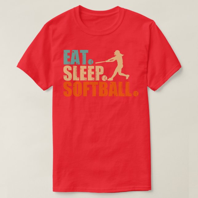 Camiseta Eat Sleep Sofball (Diseño del anverso)