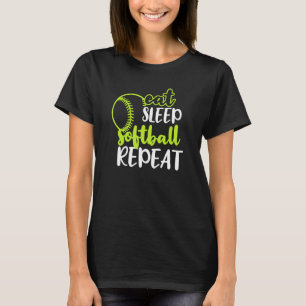 Camiseta Eat Sleep Sofball Repetir el divertido American US
