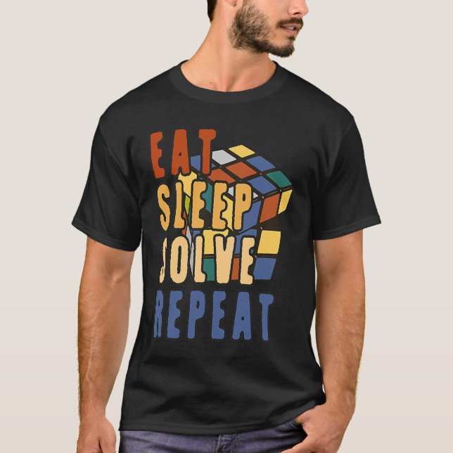 Camiseta Eat Sleep Solve Repeat  Solve Cube Puzzle Fun  1 (Anverso)