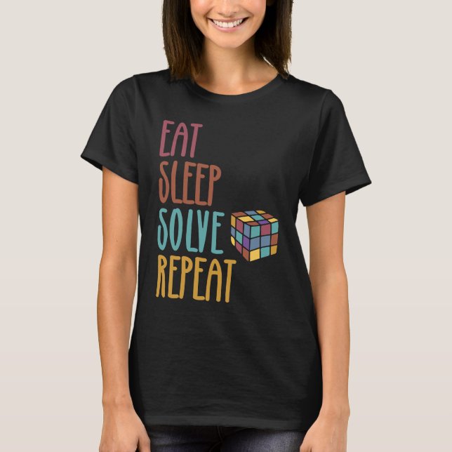 Camiseta Eat Sleep Solve Repeat  Solve Cube Puzzle Fun  3 (Anverso)