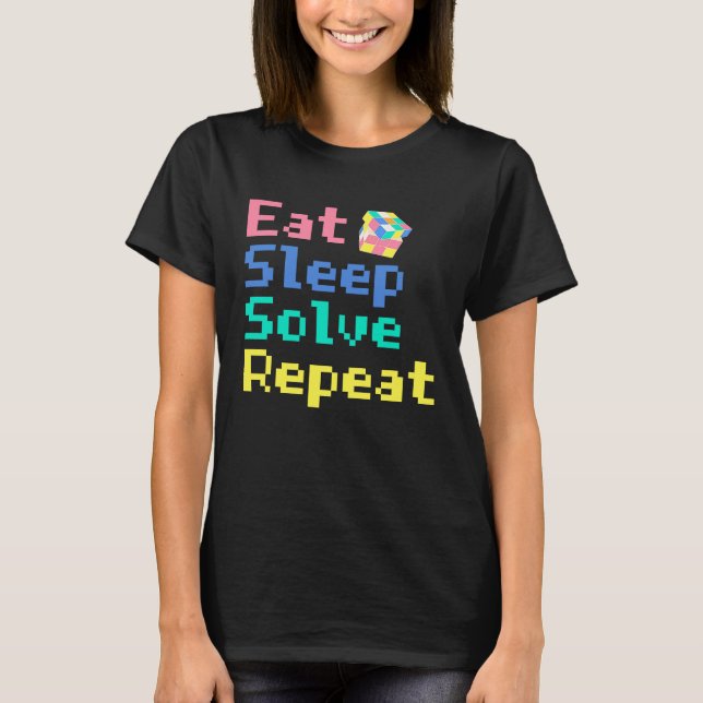 Camiseta Eat Sleep Solve Repeat  Solve Cube Puzzle Fun  4 (Anverso)