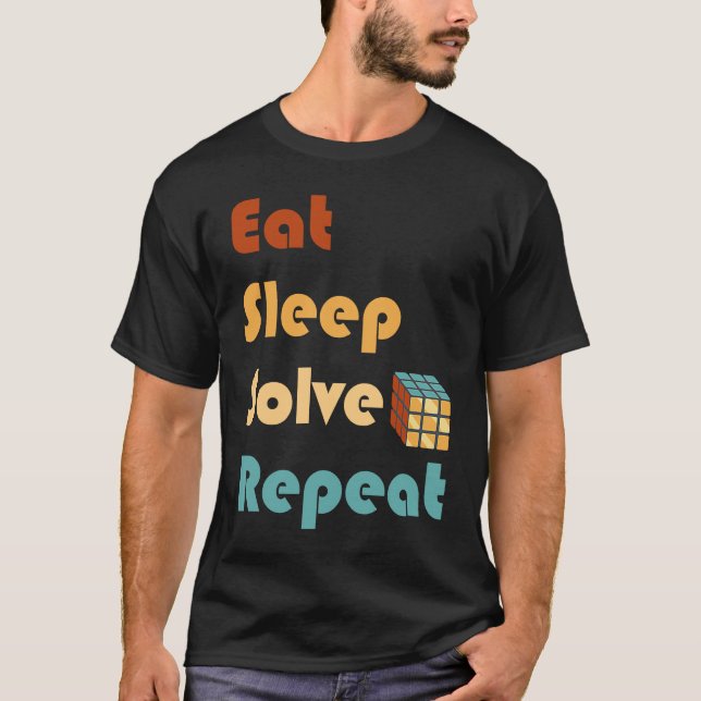 Camiseta Eat Sleep Solve Repeat  Solve Cube Puzzle Fun  6 (Anverso)