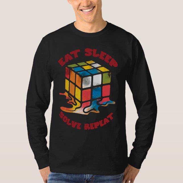 Camiseta Eat Sleep Solve Repeat  Solve Cube Puzzle Fun  9 (Anverso)