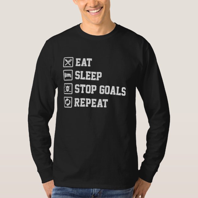Camiseta Eat Sleep Stop Goals Repeat Field Hockey Hockey Pl (Anverso)